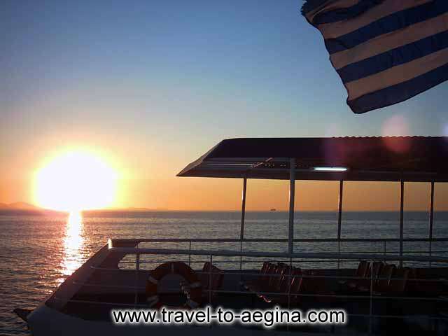  AEGINA PHOTO GALLERY - SUNRISE ON THE FERRY TO AEGINA